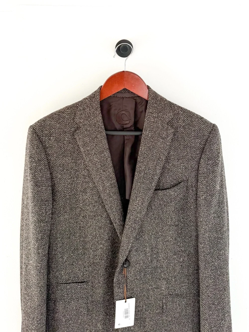 NWT NEW Caruso Tweed Brown Herringbone Wool Silk Blazer Classic Sport Coat 40R